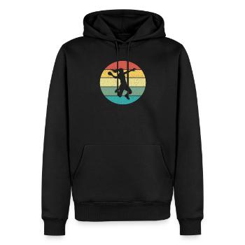 Retro Vintage Male Handball Player - Männer Premium Bio Hoodie - Schwarz - Vorne - Nico (187cm)