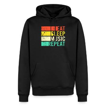 Manger de la musique de sommeil - Sweat à capuche Premium bio Homme - noir - Devant - Nico (187cm)