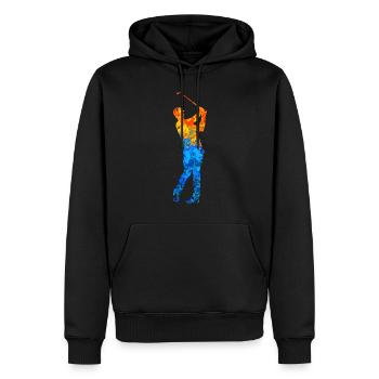 Golf Golfspieler Golfplatz Golfer Geschenkidee - Männer Premium Bio Hoodie - Schwarz - Vorne - Nico (187cm)