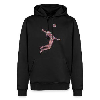 Volleyball Volleyball de plage - Sweat à capuche Premium bio Homme - noir - Devant - Nico (187cm)
