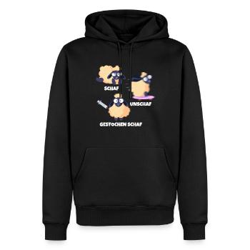 Schaf Unschaf Gestochen Schaf Wortspiel - Männer Premium Bio Hoodie - Schwarz - Vorne - Nico (187cm)