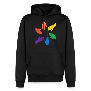 Rainbow - Männer Premium Bio Hoodie - Schwarz - Vorne - Nico (187cm)