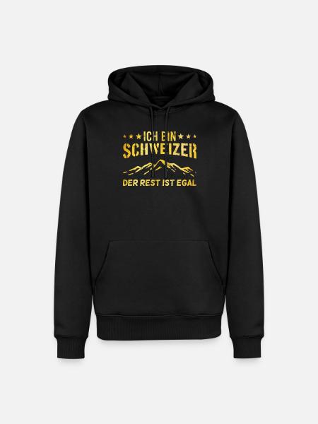 stolzer Schweizer Spruch - Männer Premium Bio Hoodie - Schwarz