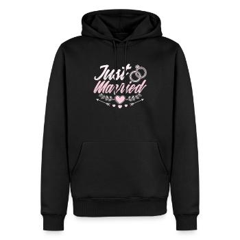 Vêtements de lune de miel pour les couples juste mariés - Sweat à capuche Premium bio Homme - noir - Devant - Nico (187cm)