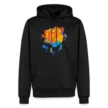 Bouldern Klettern Boulder Boulderer Kletter - Männer Premium Bio Hoodie - Schwarz - Vorne - Nico (187cm)
