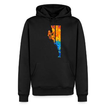 Klettern Bouldern Boulder Kletter Kletterer - Männer Premium Bio Hoodie - Schwarz - Vorne - Nico (187cm)