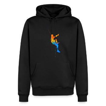 Bouldern Boulder Klettern Kletterer Kletterwand - Männer Premium Bio Hoodie - Schwarz - Vorne - Nico (187cm)