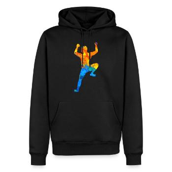 Escalade de bloc Grimpeur Boulderer Boulderer - Sweat à capuche Premium bio Homme - noir - Devant - Nico (187cm)