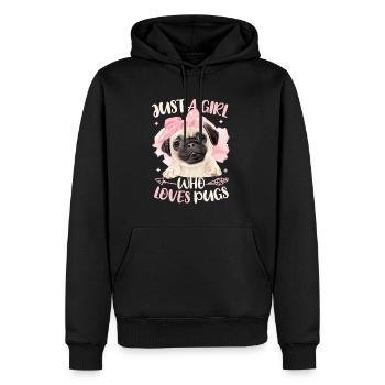 Just A Girl Who Loves Mops - Männer Premium Bio Hoodie - Schwarz - Vorne - Nico (187cm)