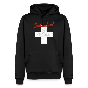Suisse Suisse - Sweat à capuche Premium bio Homme - noir - Devant - Nico (187cm)