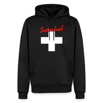 Suisse Suisse - Sweat à capuche Premium bio Homme - noir - Devant - Nico (187cm)