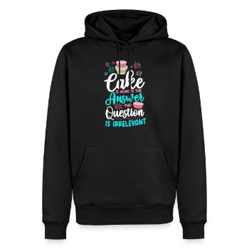 Cuire au four Le gâteau est toujours - Sweat à capuche Premium bio Homme - noir - Devant - Nico (187cm)
