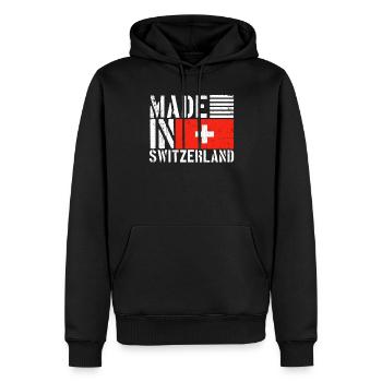 Suisse Swiss Funny Saying - Sweat à capuche Premium bio Homme - noir - Devant - Nico (187cm)