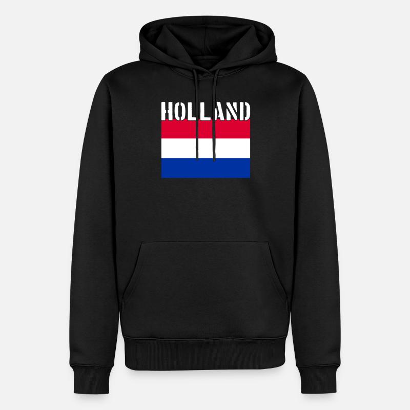 Hollande Pays-Bas Drapeau - Sweat à capuche Premium bio Homme - noir