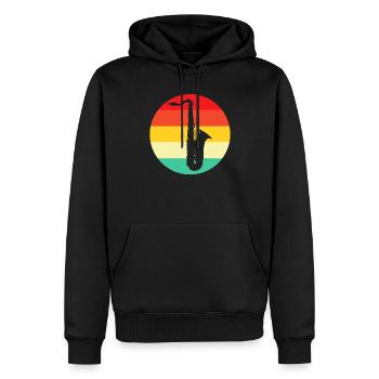 Saxophon Retro - Männer Premium Bio Hoodie - Schwarz - Vorne - Nico (187cm)