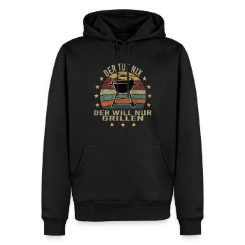 Der tut nix der will nur Grillen - Männer Premium Bio Hoodie - Schwarz - Vorne - Nico (187cm)