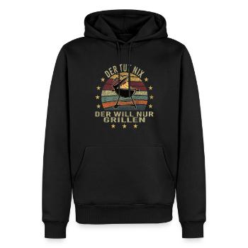 Der tut nix der will nur Grillen - Männer Premium Bio Hoodie - Schwarz - Vorne - Nico (187cm)