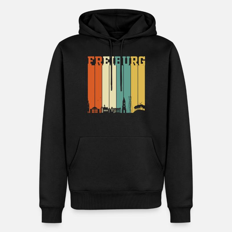 Freiburg Skyline - Männer Premium Bio Hoodie - Schwarz