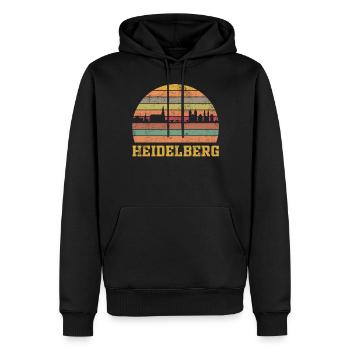 Heidelberg Retro - Männer Premium Bio Hoodie - Schwarz - Vorne - Nico (187cm)