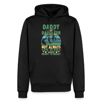 Vatertag Zitat Papa Tochter nicht immer Auge Ey - Männer Premium Bio Hoodie - Schwarz - Vorne - Nico (187cm)