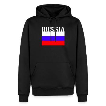 Drapeau de la Russie - Sweat à capuche Premium bio Homme - noir - Devant - Nico (187cm)