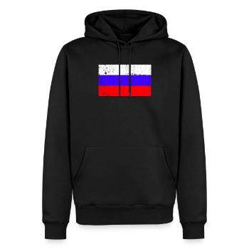 Drapeau de la Russie Vintage - Sweat à capuche Premium bio Homme - noir - Devant - Nico (187cm)