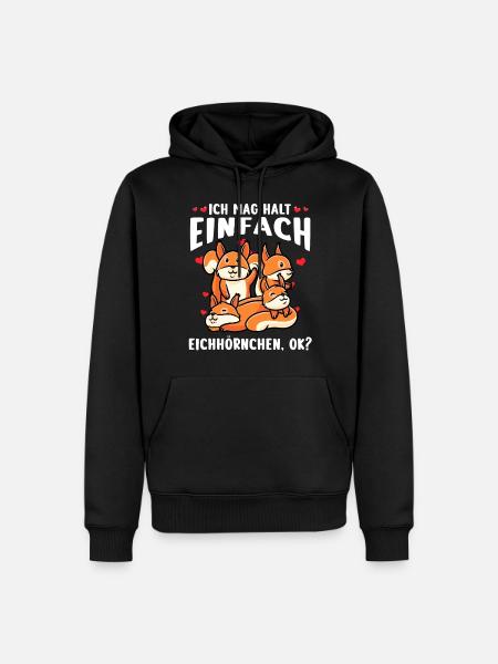 Eichhörnchen Liebhaber Nagetier Lustig - Männer Premium Bio Hoodie - Schwarz