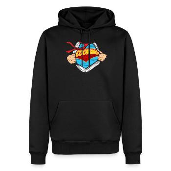 Cuisine Cuisine Super-héros Cuisine - Sweat à capuche Premium bio Homme - noir - Devant - Nico (187cm)