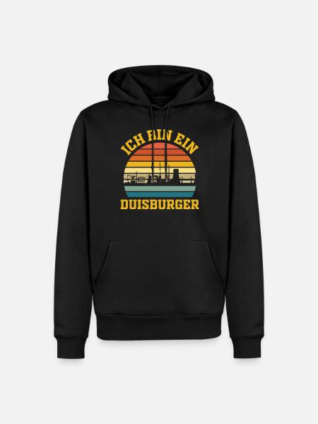 Retro Duisburg - Männer Premium Bio Hoodie - Schwarz