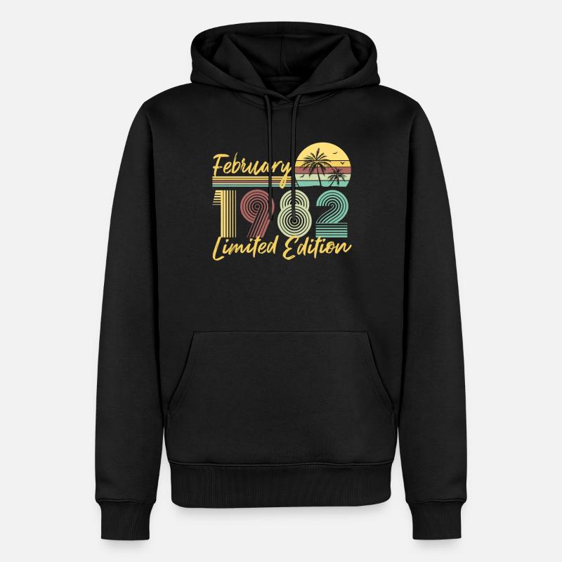 Février 1982 Édition limitée - Sweat à capuche Premium bio Homme - noir