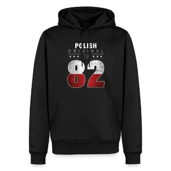 Polish Original 1982 40 Geburtstag Polen Flagge - Männer Premium Bio Hoodie - Schwarz - Vorne - Nico (187cm)