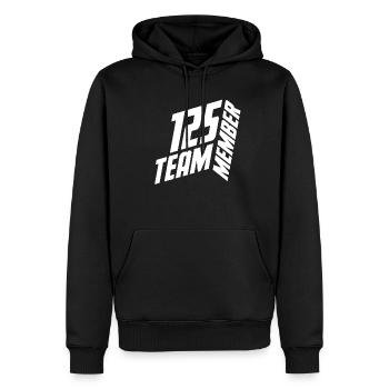 TEAM MEMBER 125 JERSEY NUMBER SHIRT NUMBER - Männer Premium Bio Hoodie - Schwarz - Vorne - Nico (187cm)