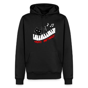 Piano Chat Piano I Drôles d’Animaux | Musique Happy - Sweat à capuche Premium bio Homme - noir - Devant - Nico (187cm)