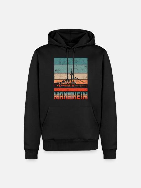 Mannheim - Männer Premium Bio Hoodie - Schwarz