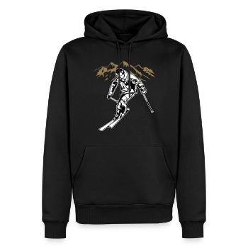 Ski Ski Ski Sports d’hiver Cadeau - Sweat à capuche Premium bio Homme - noir - Devant - Nico (187cm)