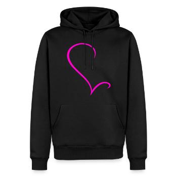 Halbes Pinkes Herz - Männer Premium Bio Hoodie - Schwarz - Vorne - Nico (187cm)