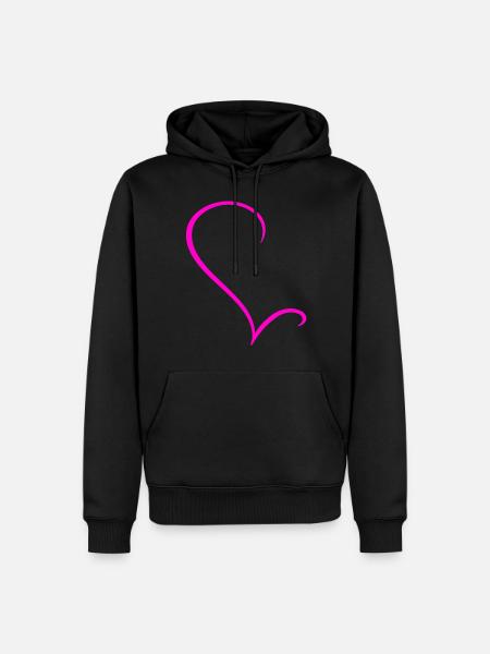 Half Pink Heart - Men’s Premium Organic Hoodie - black