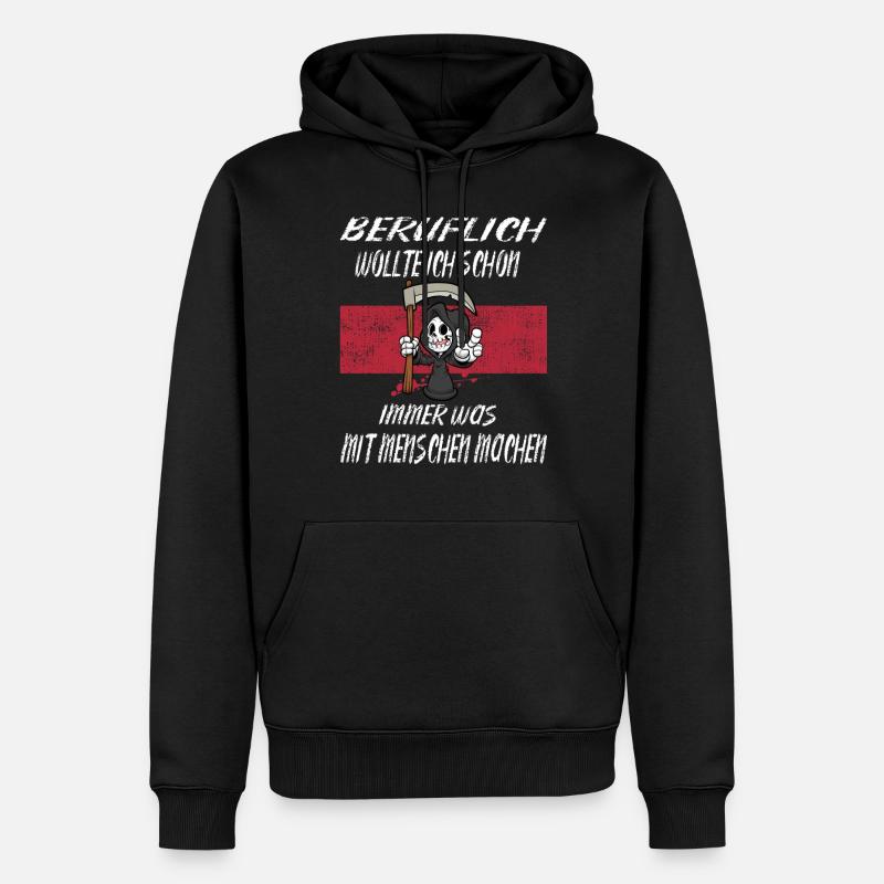 Beruflich Sensenmann - Männer Premium Bio Hoodie - Schwarz