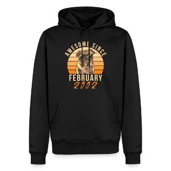 2002 Februar Retro Geschenkidee - Männer Premium Bio Hoodie - Schwarz - Vorne - Nico (187cm)