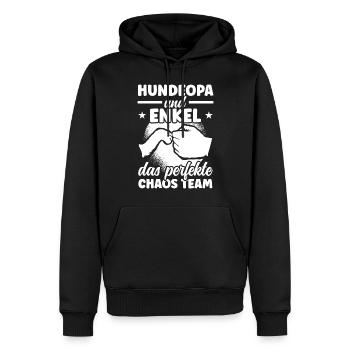 Hunde Opa Hundeopa Enkelhund Großeltern Hunde Oma - Männer Premium Bio Hoodie - Schwarz - Vorne - Nico (187cm)
