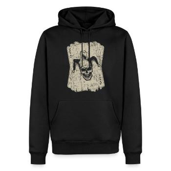 Poker-Karten-Spieler-Vintage-Joker-Karte - Männer Premium Bio Hoodie - Schwarz - Vorne - Nico (187cm)
