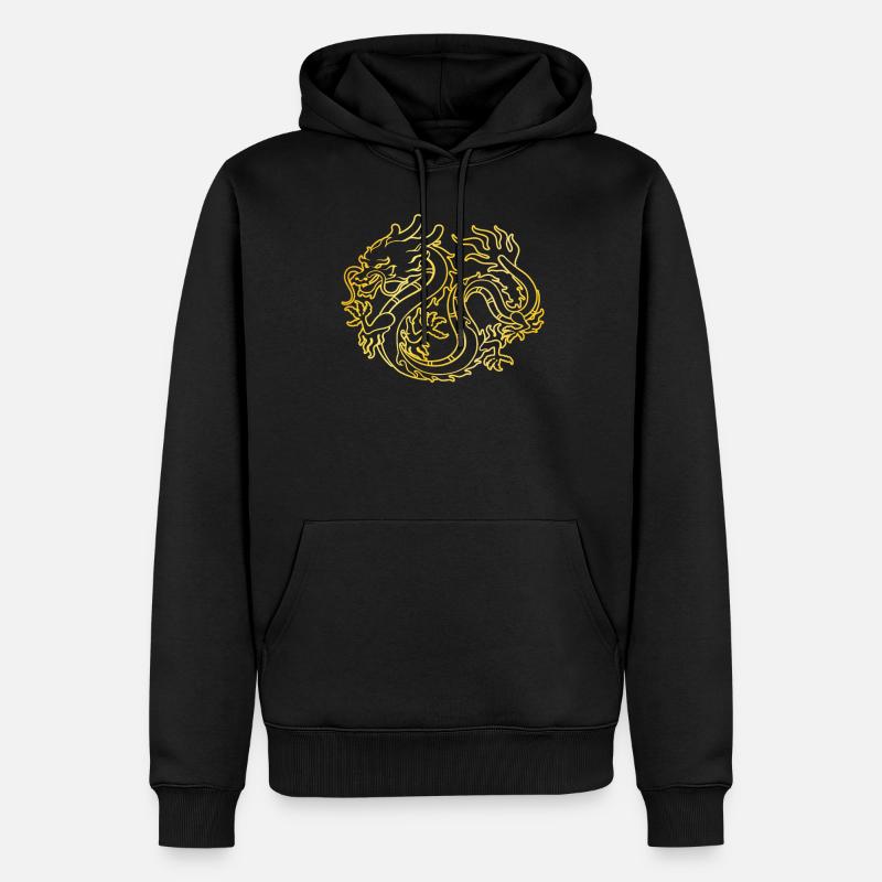 chinesischer Drache - Männer Premium Bio Hoodie - Schwarz
