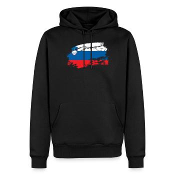 slovénie slovénie - Sweat à capuche Premium bio Homme - noir - Devant - Nico (187cm)