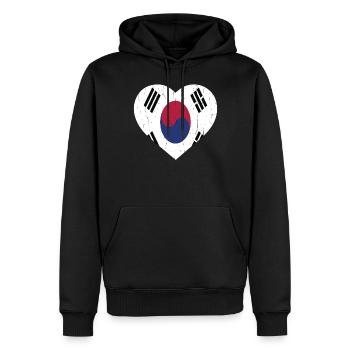 SOUTH KOREA - Männer Premium Bio Hoodie - Schwarz - Vorne - Nico (187cm)