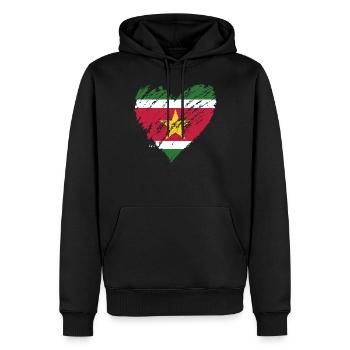 suriname - Männer Premium Bio Hoodie - Schwarz - Vorne - Nico (187cm)