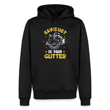 La sciure de bois est l’homme glitter - Sweat à capuche Premium bio Homme - noir - Devant - Nico (187cm)