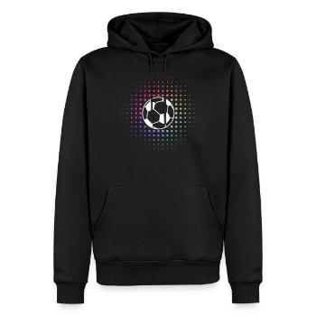 cooles Fußball Logo - Männer Premium Bio Hoodie - Schwarz - Vorne - Nico (187cm)