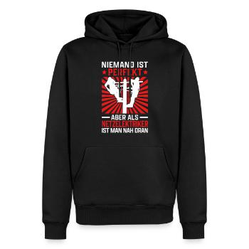 Netzelektriker sind perfekt Netzfachmann - Männer Premium Bio Hoodie - Schwarz - Vorne - Nico (187cm)