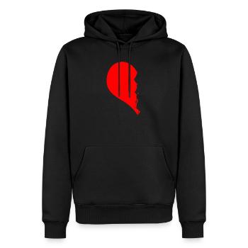 Herz Hälfte Pärchen Couple Geschenk - Männer Premium Bio Hoodie - Schwarz - Vorne - Nico (187cm)