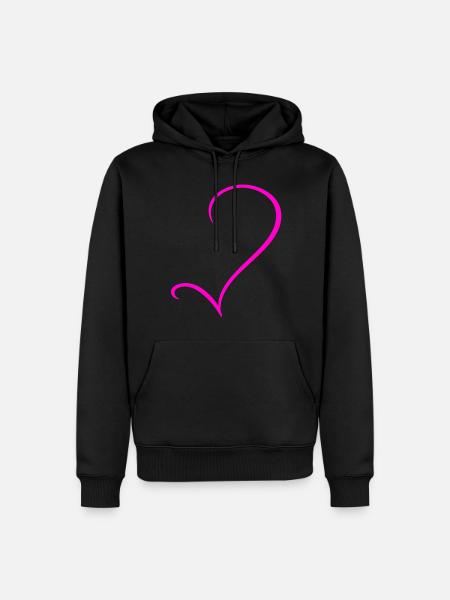 Half Pink Heart - Men’s Premium Organic Hoodie - black